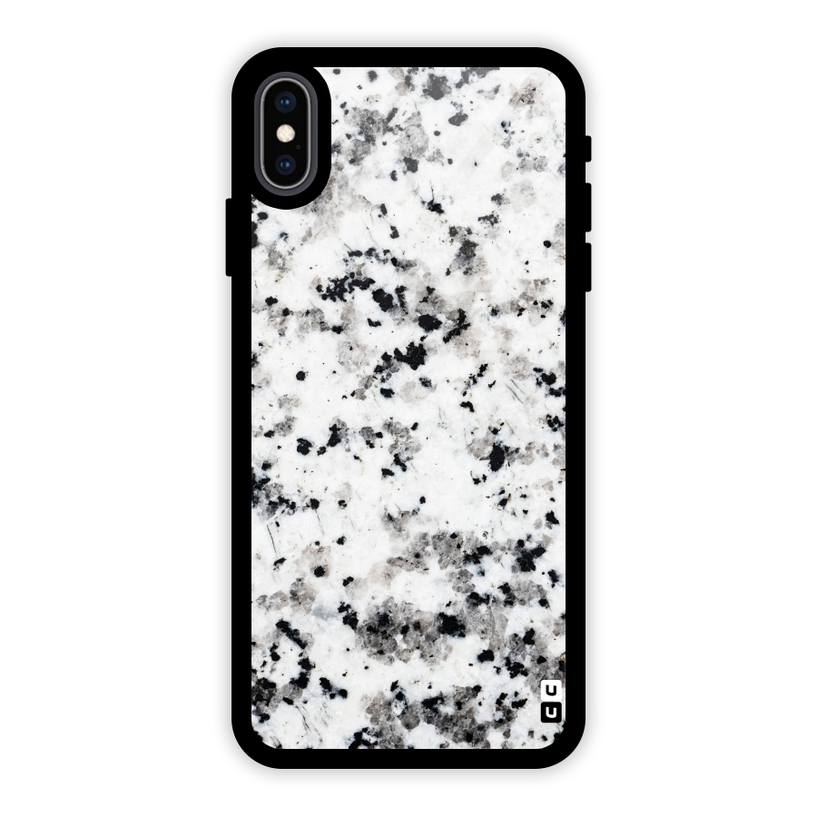 Charcoal Spots Marble Glass Back Case for iPhone XS Max