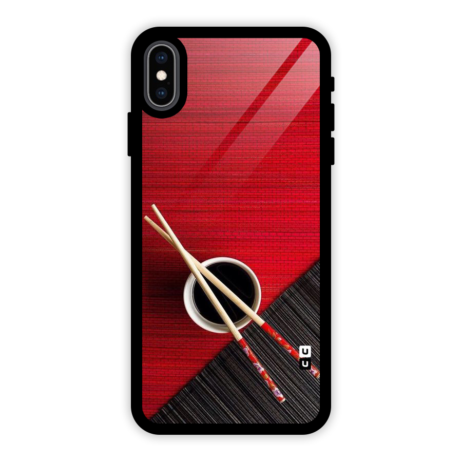 Chopstick Design Glass Back Case for iPhone XS Max