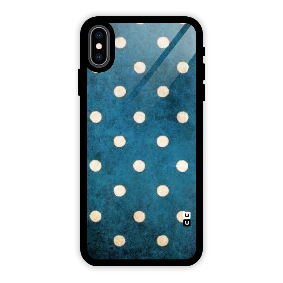 Classic Blue Polka Glass Back Case for iPhone XS Max