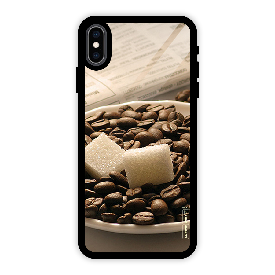 Coffee And Sugar Cubes Glass Back Case for iPhone XS Max