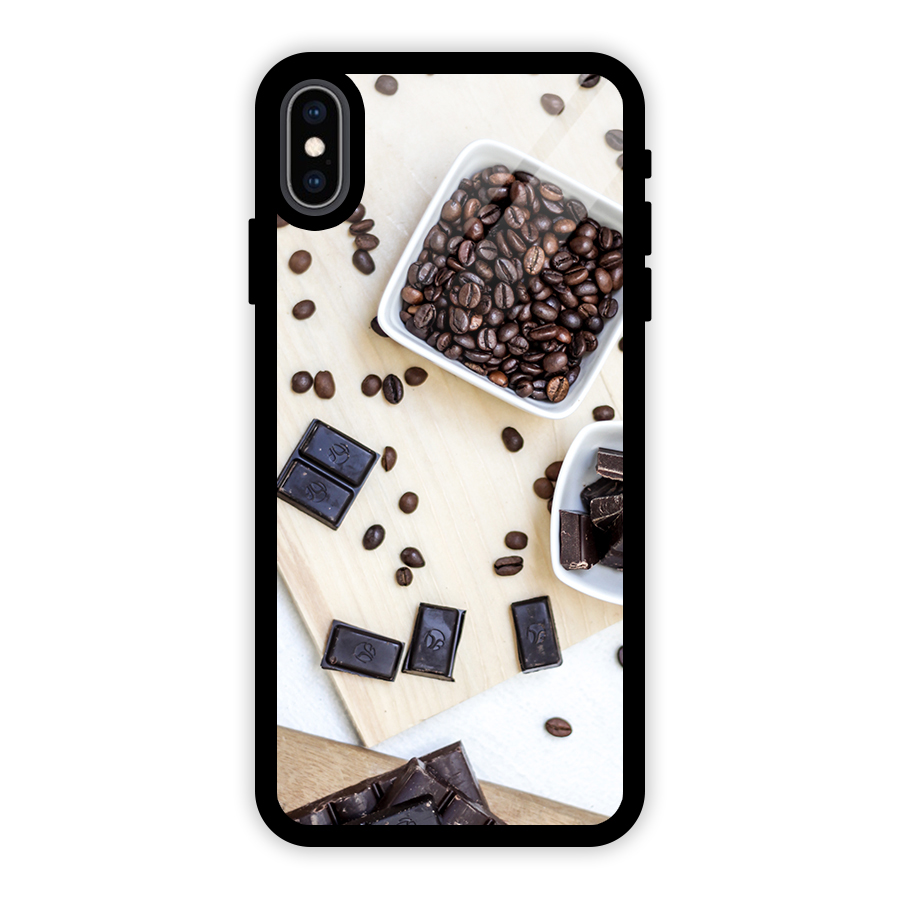 Coffee Beans and Chocolate Glass Back Case for iPhone XS Max