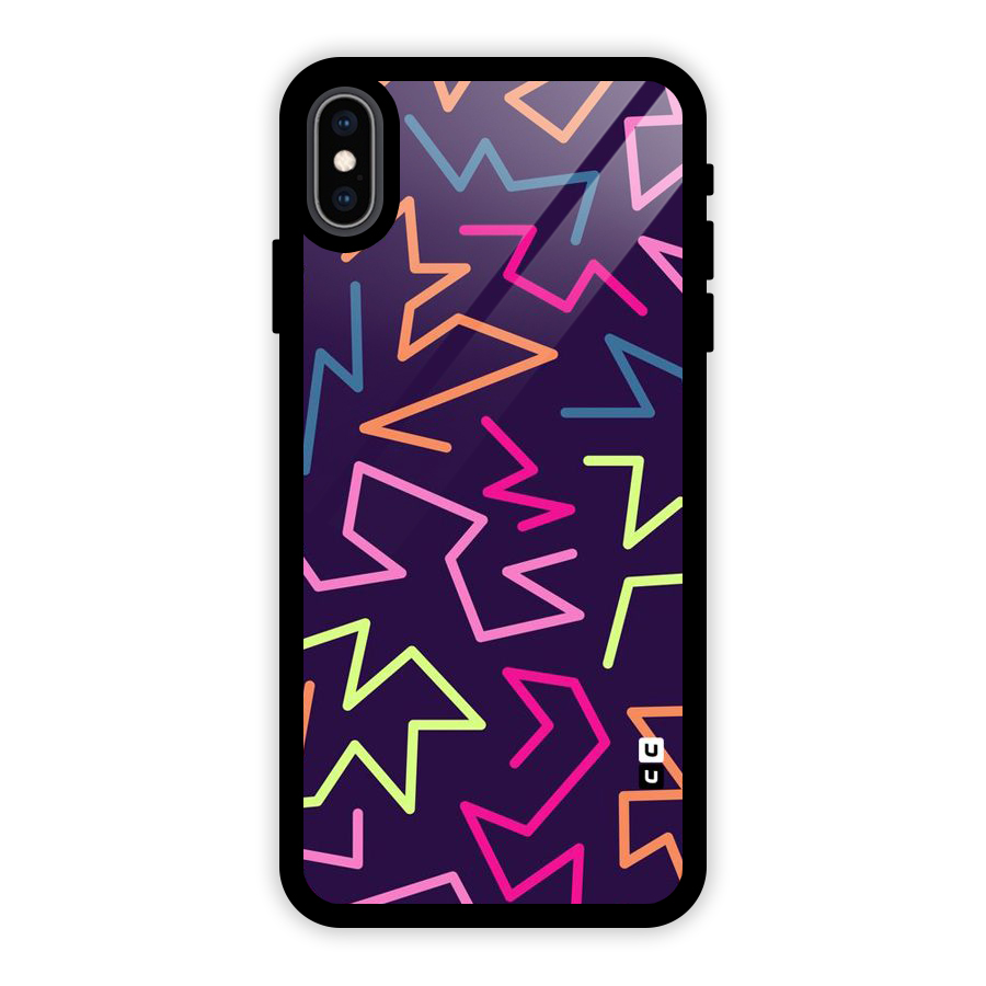 Colored Lines Glass Back Case for iPhone XS Max