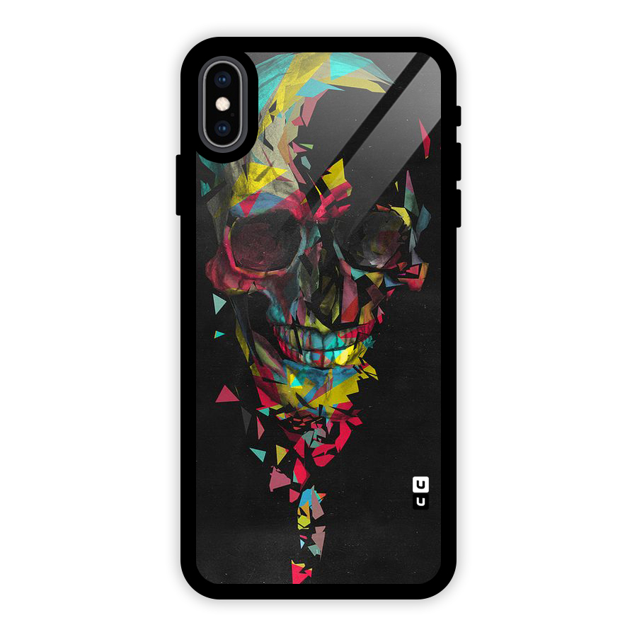 Colored Skull Shred Glass Back Case for iPhone XS Max