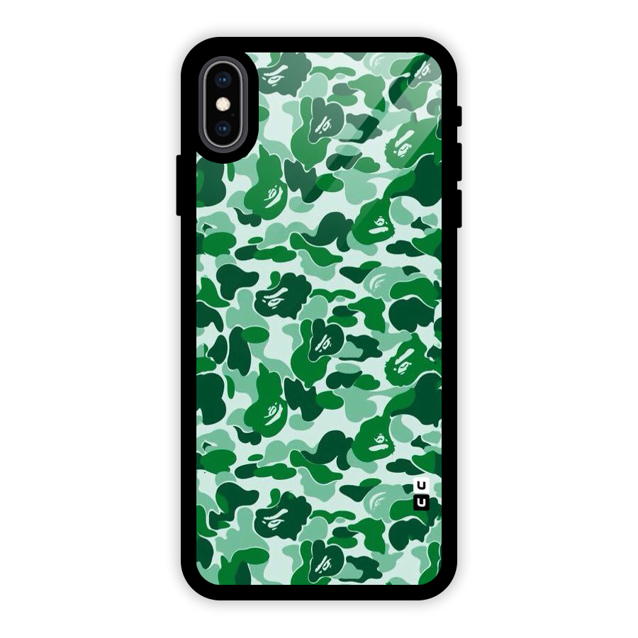 Colorful Camouflage Glass Back Case for iPhone XS Max