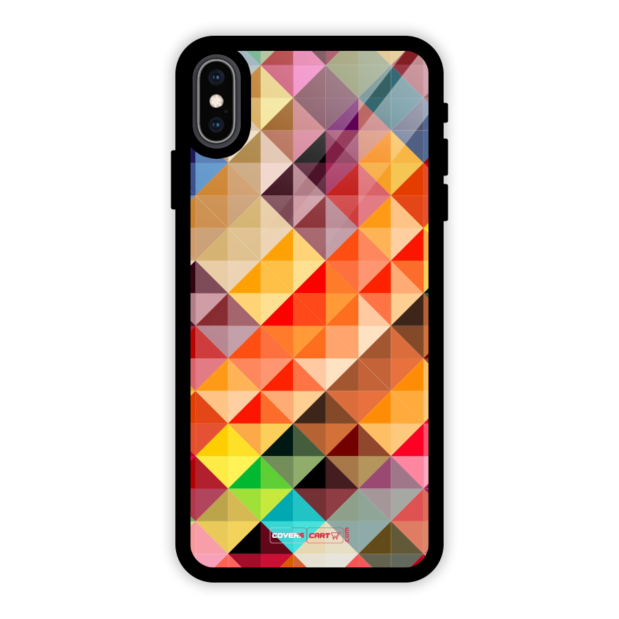Colorful Cubes Glass Back Case for iPhone XS Max