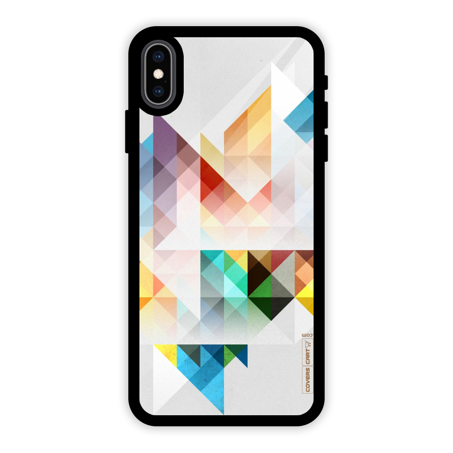 Colorful Geometric Art Glass Back Case for iPhone XS Max