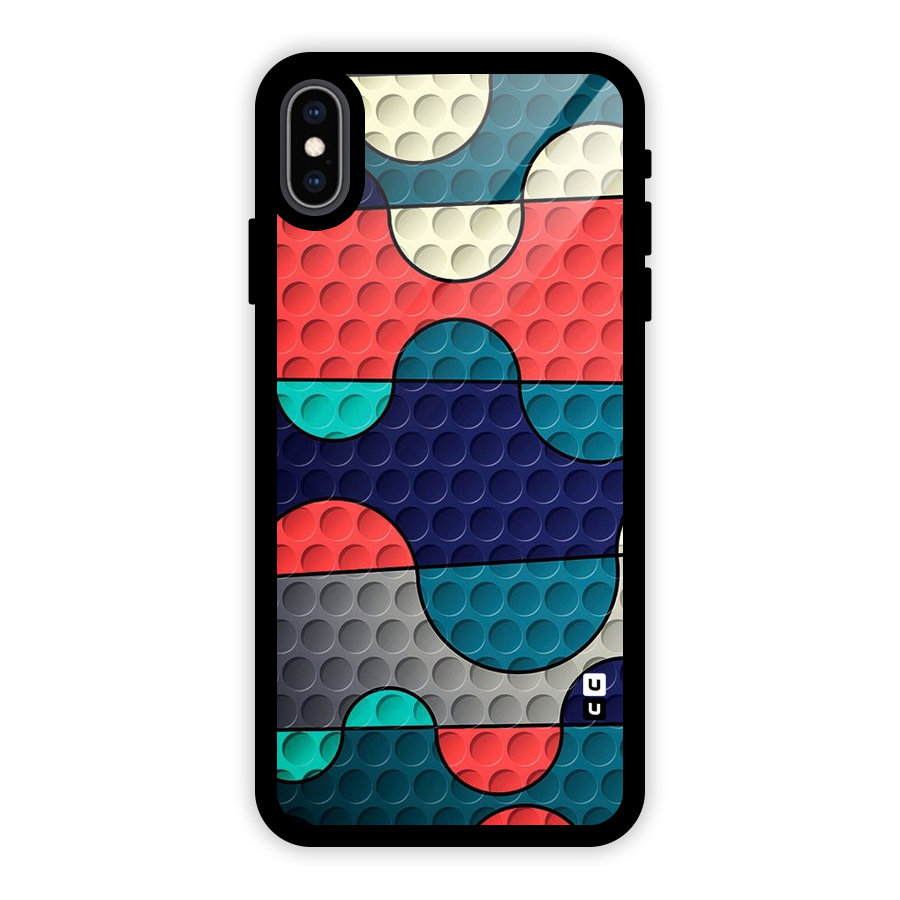 Colorful Puzzle Design Glass Back Case for iPhone XS Max