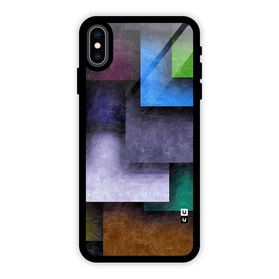Concrete Squares Glass Back Case for iPhone XS Max