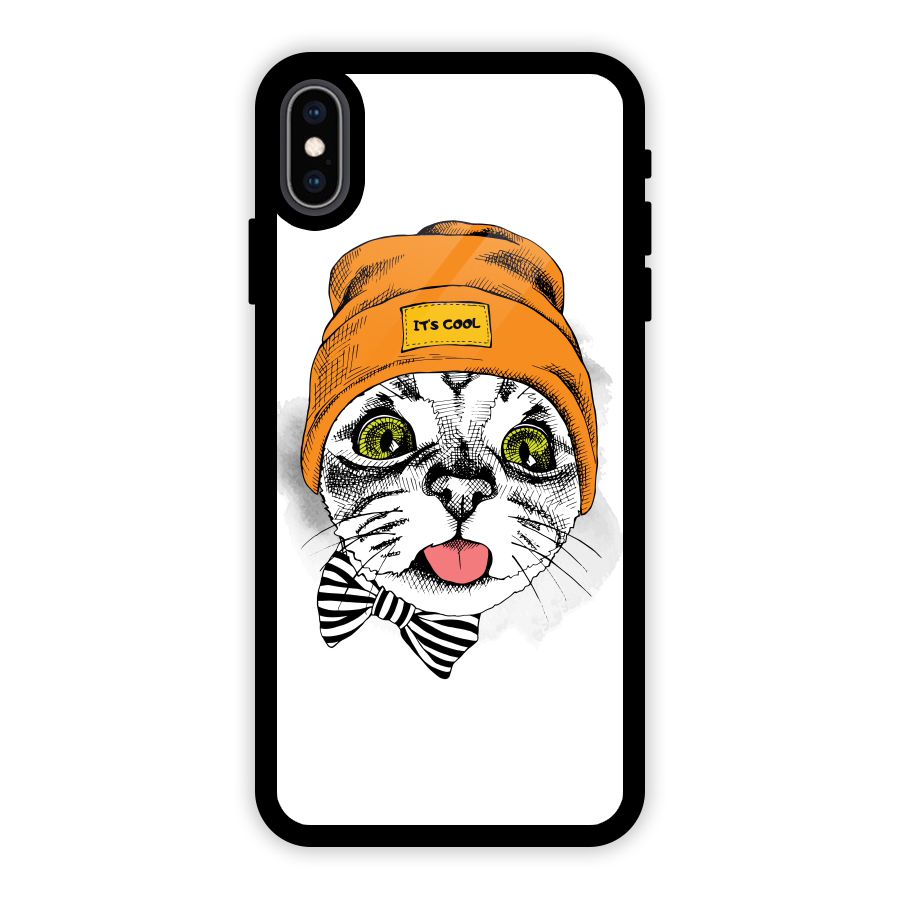 Cool cat Glass Back Case for iPhone XS Max