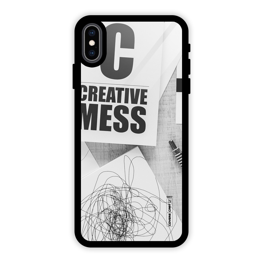 Creative Mess Glass Back Case for iPhone XS Max