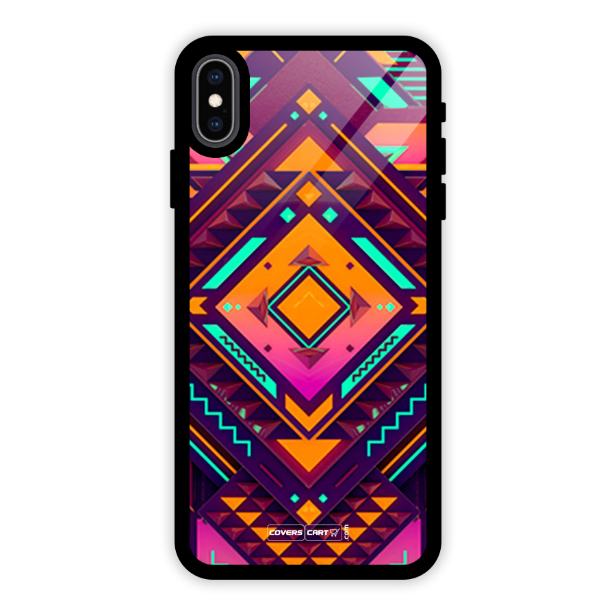 Creative Rhombus Glass Back Case for iPhone XS Max