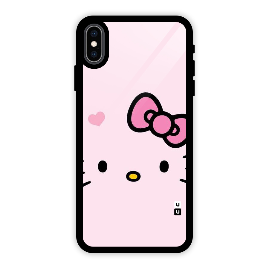 Cute Bow Face Glass Back Case for iPhone XS Max