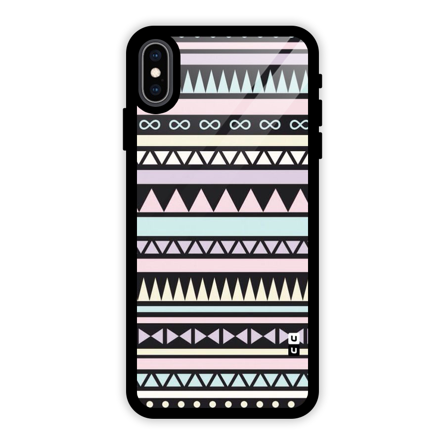 Cute Chev Pattern Glass Back Case for iPhone XS Max