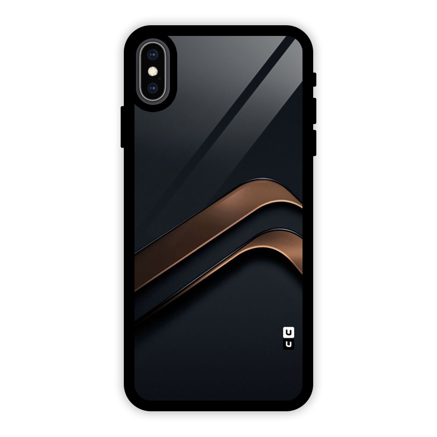 Dark Gold Stripes Glass Back Case for iPhone XS Max