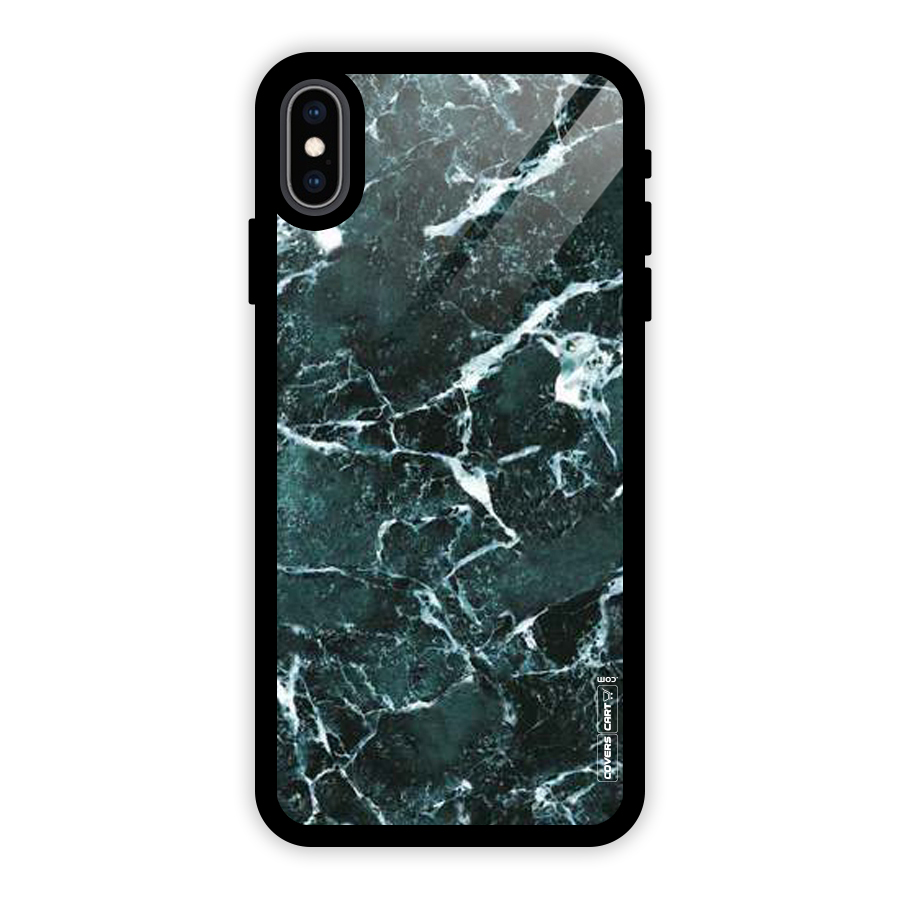Dark Green Marble Glass Back Case for iPhone XS Max