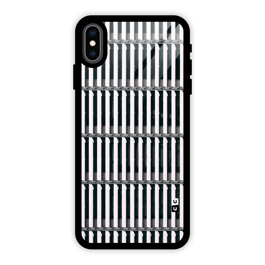 Dark Lines Pattern Glass Back Case for iPhone XS Max