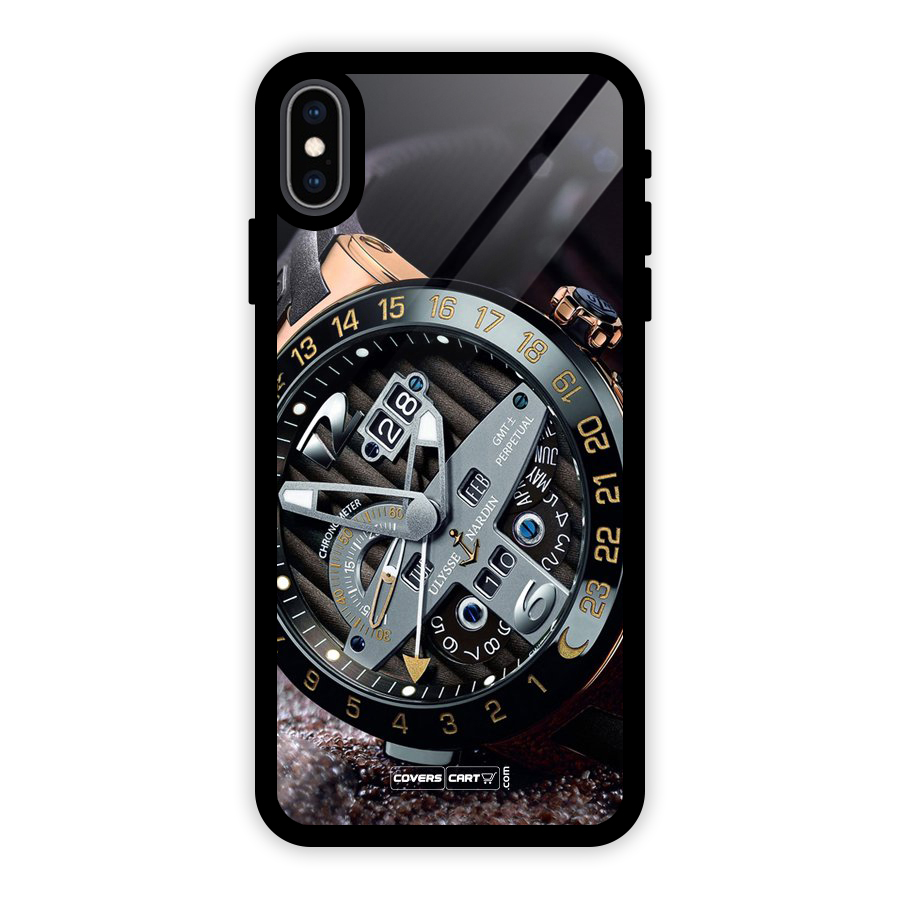 Designer Stylish Watch Glass Back Case for iPhone XS Max