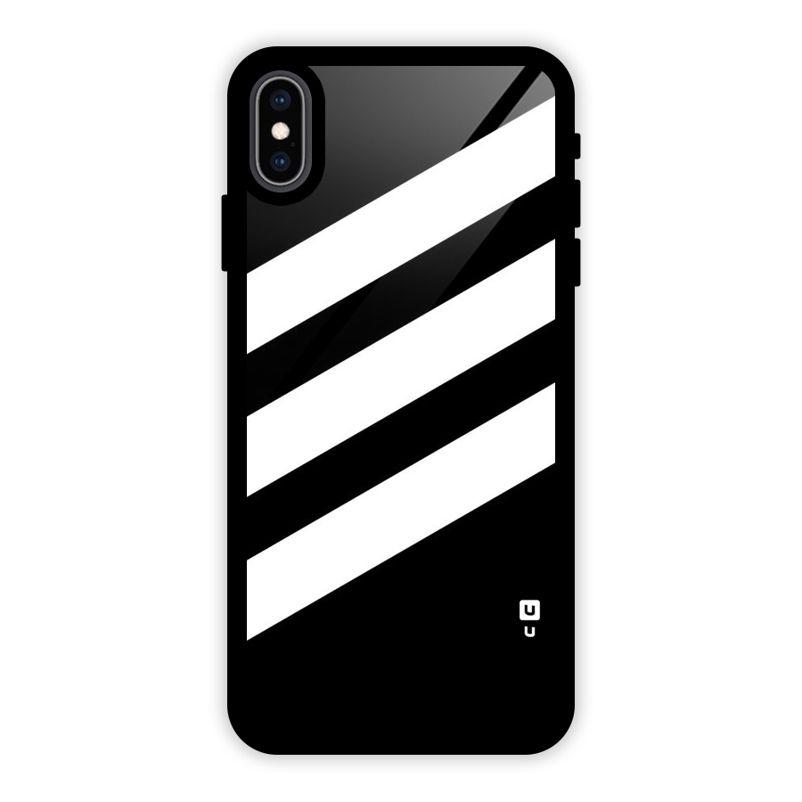Diagonal Classic Stripes Glass Back Case for iPhone XS Max
