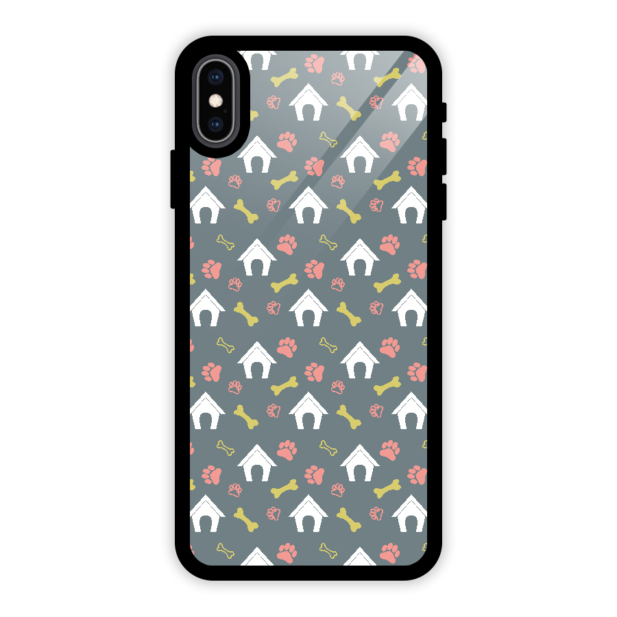 Dog Pattern Glass Back Case for iPhone XS Max