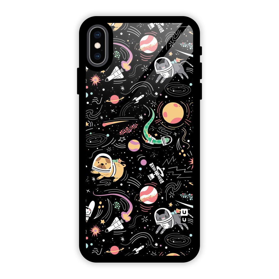 Dog Planetarium Glass Back Case for iPhone XS Max