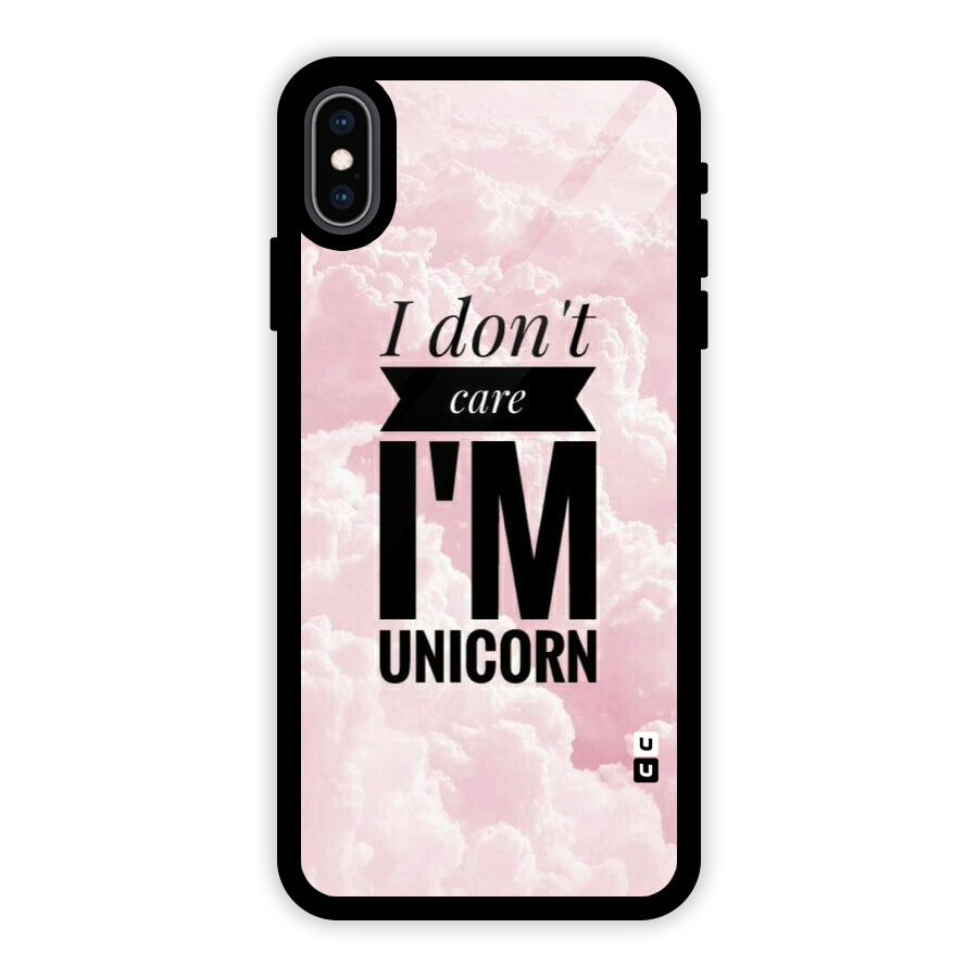 Dont Care Unicorn Glass Back Case for iPhone XS Max