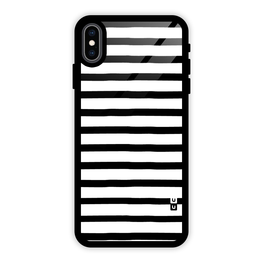 Elegant Basic Stripes Glass Back Case for iPhone XS Max