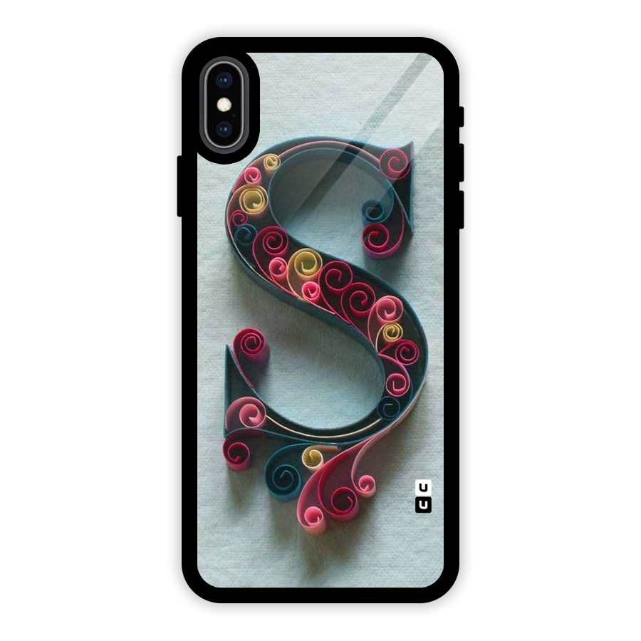 Floral Alphabet Glass Back Case for iPhone XS Max