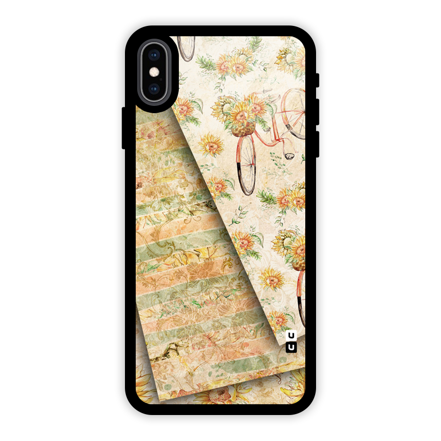 Floral Bicycle Glass Back Case for iPhone XS Max