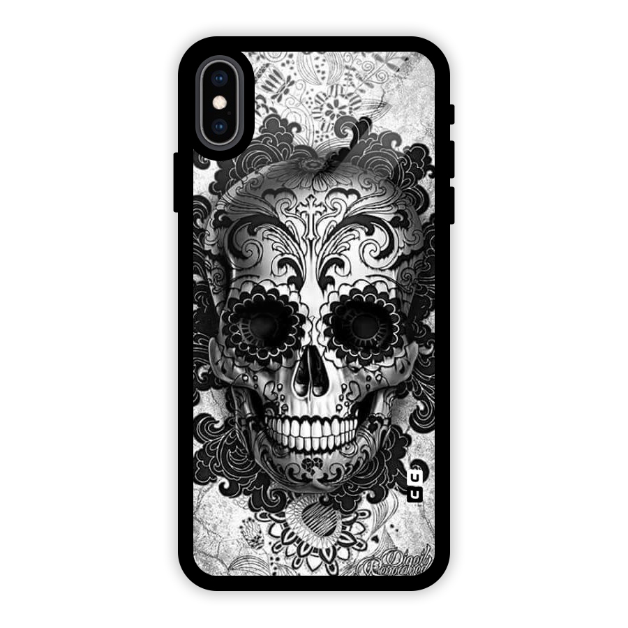 Floral Ghost Glass Back Case for iPhone XS Max