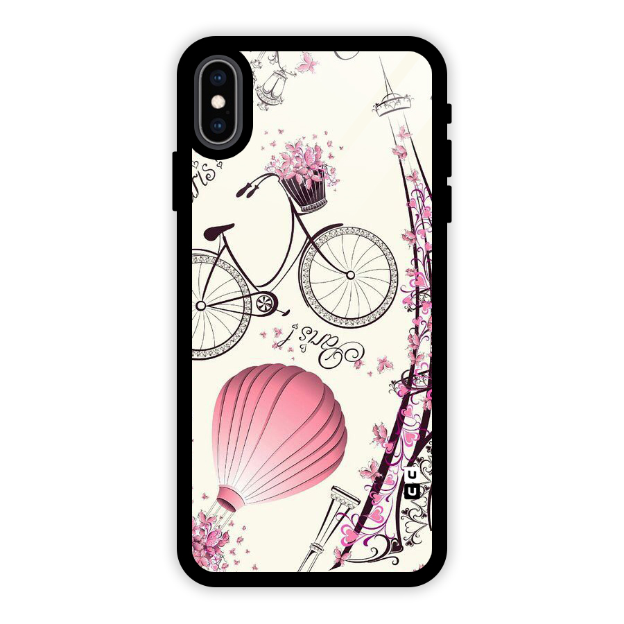 Flower Clipart Design Glass Back Case for iPhone XS Max