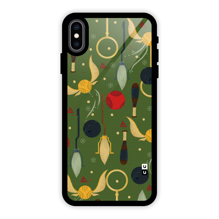 Flying Ball Pattern Glass Back Case for iPhone XS Max