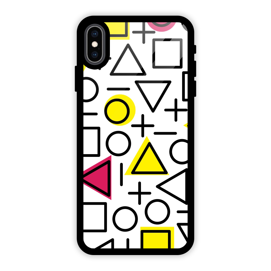 Geometry Pattern Glass Back Case for iPhone XS Max