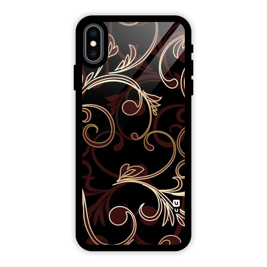 Golden Maroon Beauty Glass Back Case for iPhone XS Max