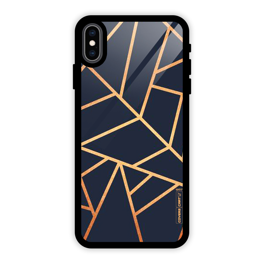 Golden Pattern Glass Back Case for iPhone XS Max