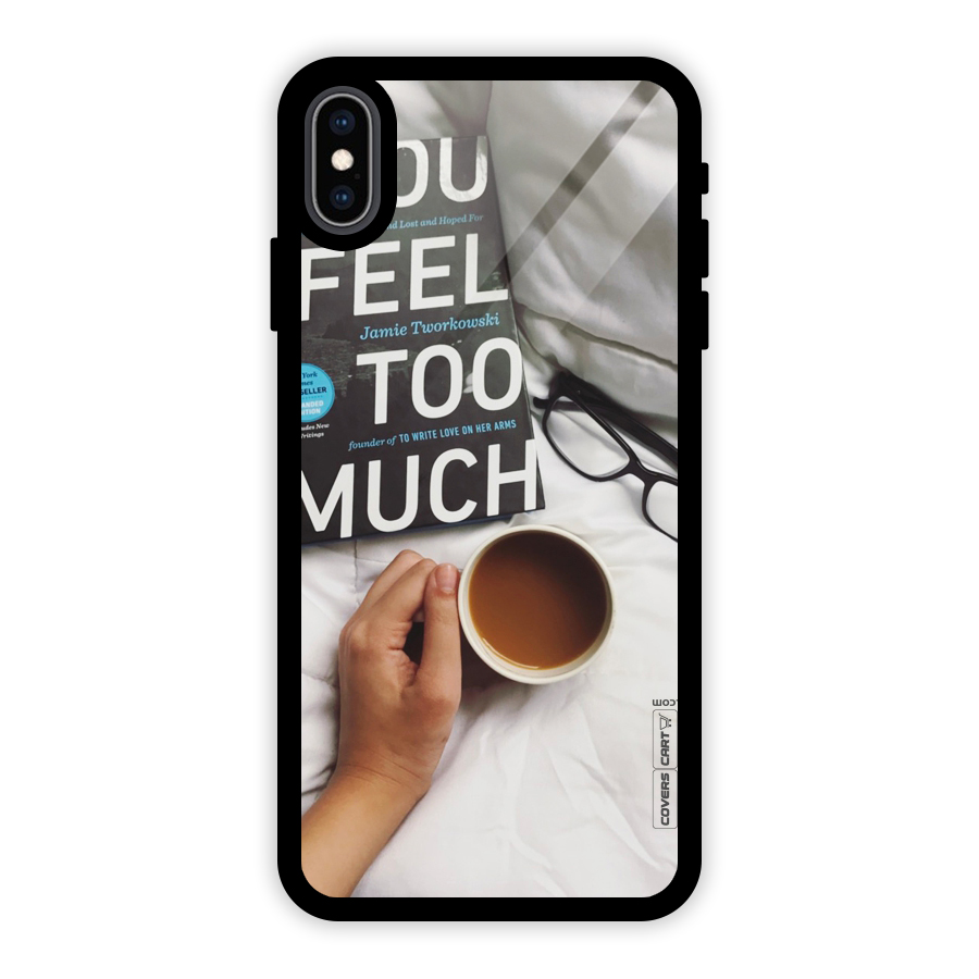 Good Reads And Coffee Glass Back Case for iPhone XS Max