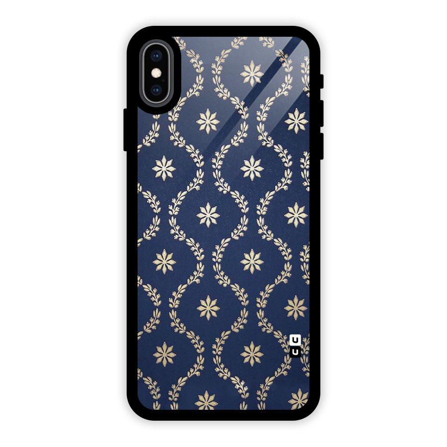 Gorgeous Gold Leaf Pattern Glass Back Case for iPhone XS Max