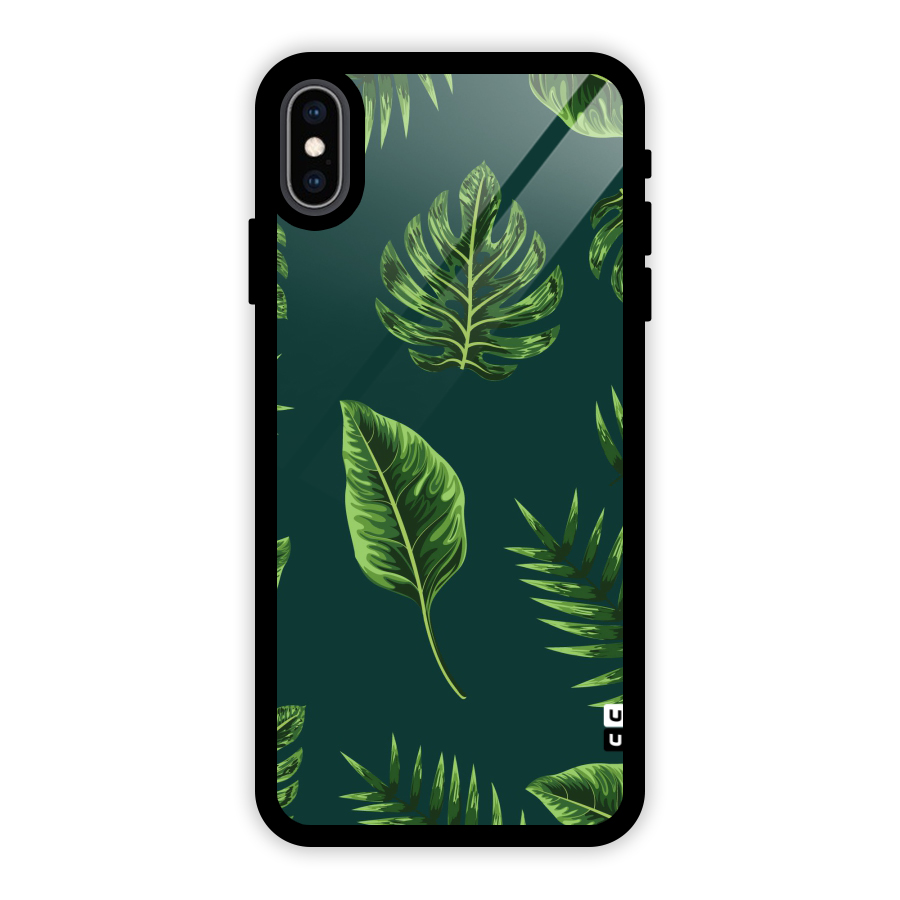 Green Leafs Glass Back Case for iPhone XS Max