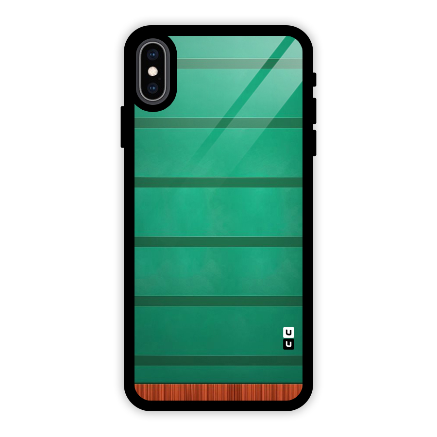 Green Wood Stripes Glass Back Case for iPhone XS Max