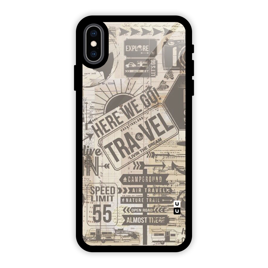 Here We Travel Glass Back Case for iPhone XS Max