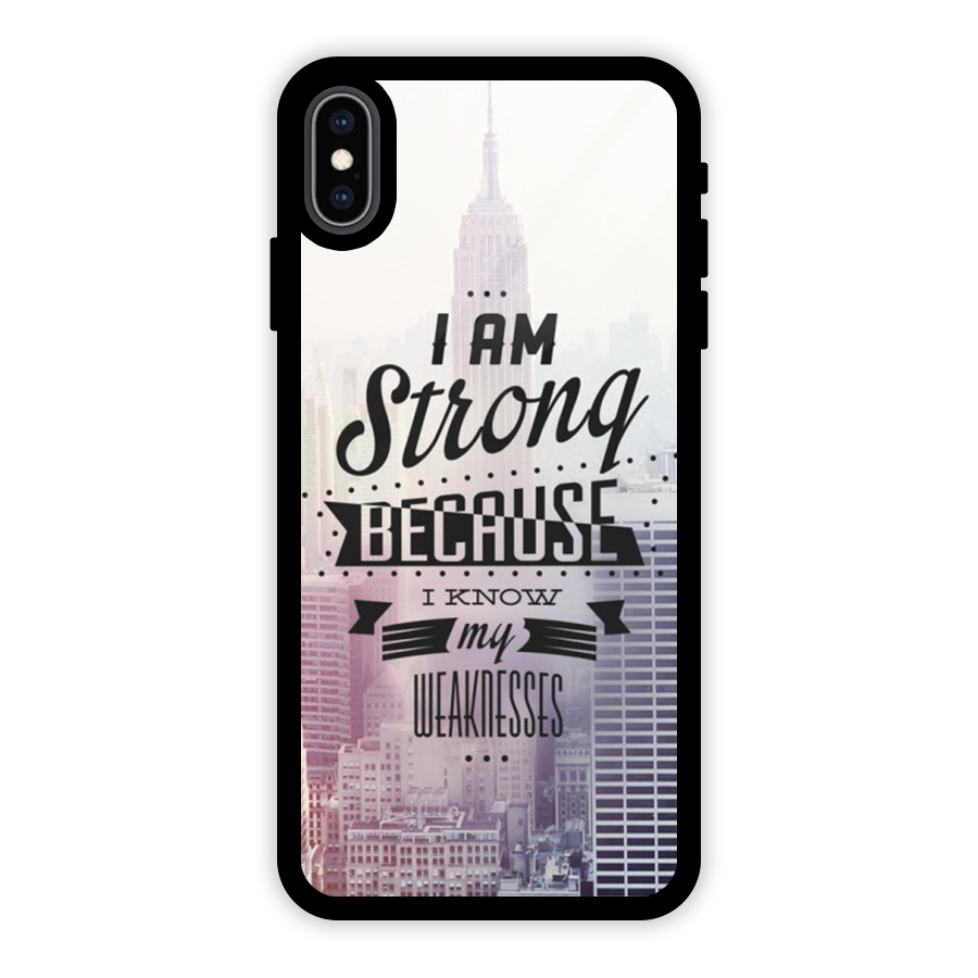 I am Strong Glass Back Case for iPhone XS Max
