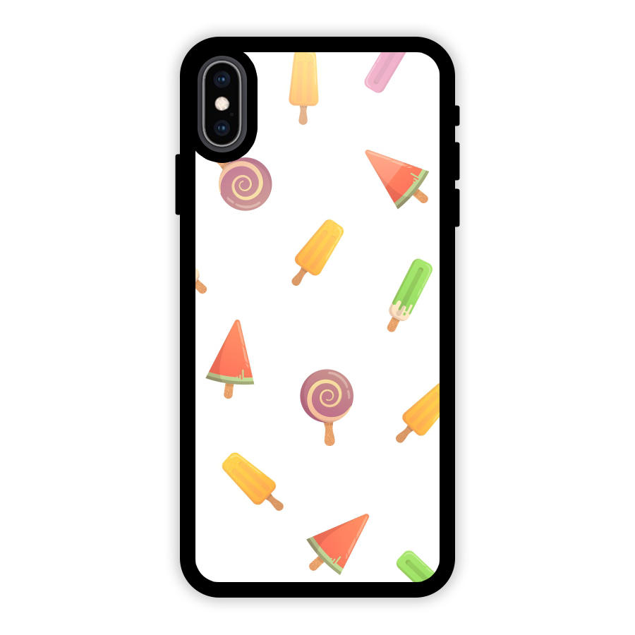 Ice Cream Colors Glass Back Case for iPhone XS Max