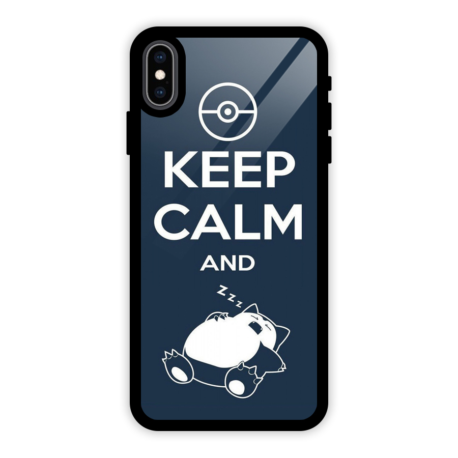 Keep Calm and Sleep Glass Back Case for iPhone XS Max
