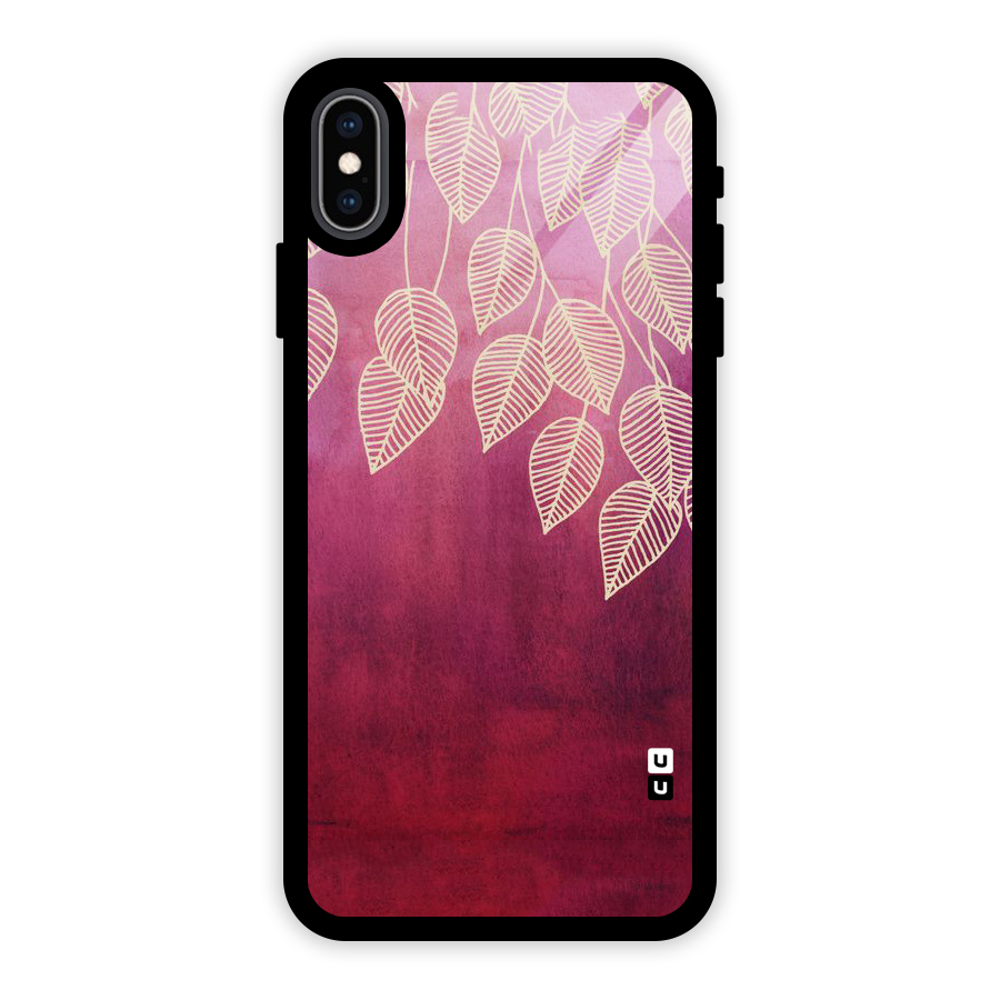 Leafy Outline Glass Back Case for iPhone XS Max