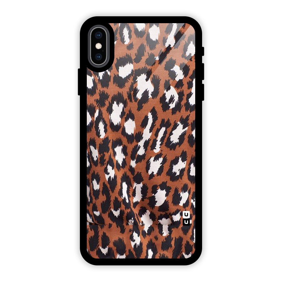 Leapord Design Glass Back Case for iPhone XS Max