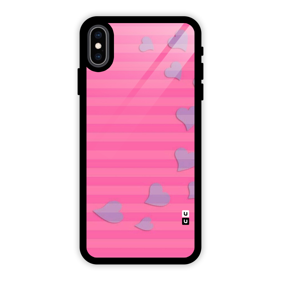 Light Heart Stripes Glass Back Case for iPhone XS Max