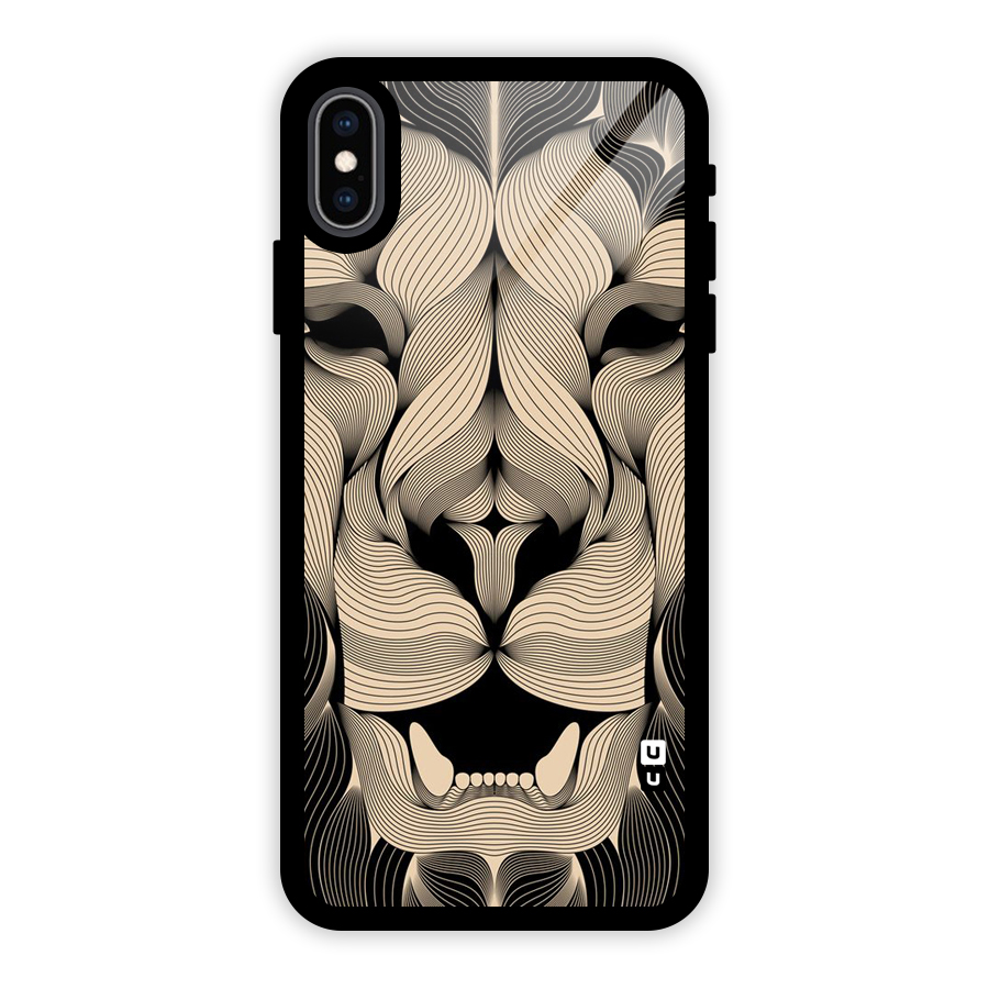 Lion Shape Design Glass Back Case for iPhone XS Max