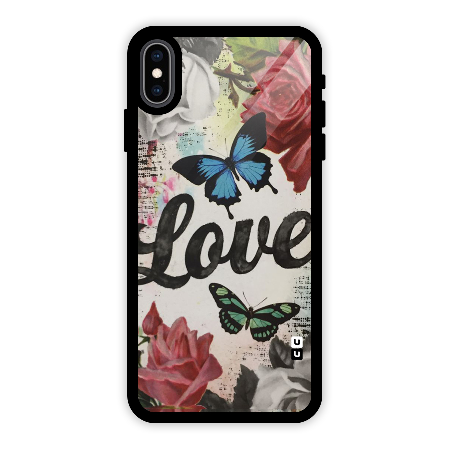 Lovely Butterfly Love Glass Back Case for iPhone XS Max