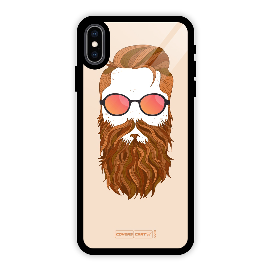 Man in Beard Glass Back Case for iPhone XS Max