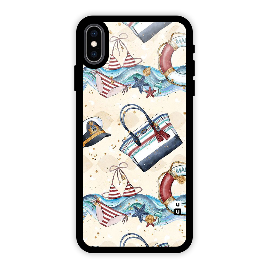 Marine Bag Design Glass Back Case for iPhone XS Max