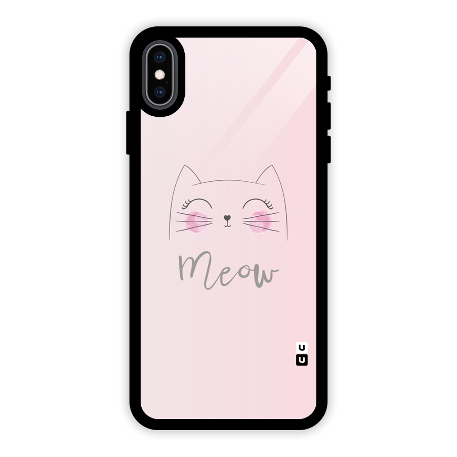 Meow Pink Glass Back Case for iPhone XS Max